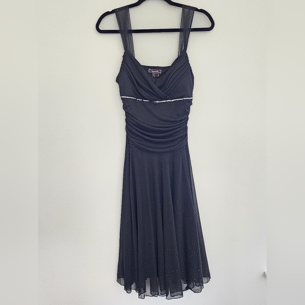 y2k 90s Black sparkly dress with rhinestones size medium-Large fit